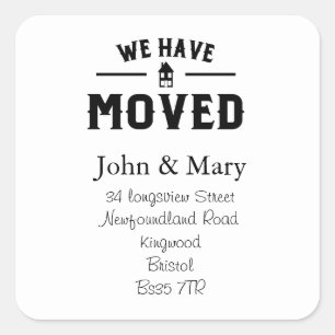 Cuadrada Cambio de dirección pegatina blanco y negro