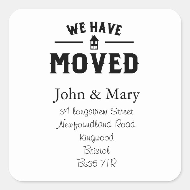 Cuadrada Cambio de dirección pegatina blanco y negro (Anverso)