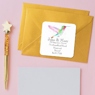 Cuadrada Cambio de la acuarela del pegatina de direcciones