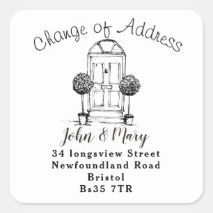 Cuadrada Cambio de la puerta principal del pegatina de dire