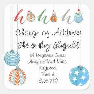 Cuadrada Cambio de Navidades del pegatina de direcciones