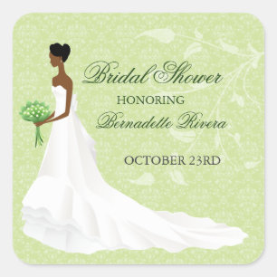 Cuadrada Caminando por el Pegatina Aisle Bridal Shower