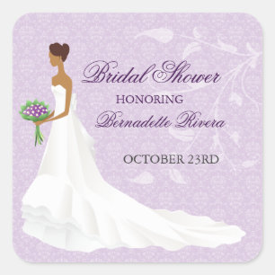 Cuadrada Caminando por el Pegatina Aisle Bridal Shower