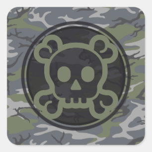 Cuadrada Camo Pegatina con Símbolos Personalizados