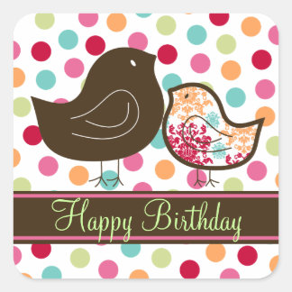 Cuadrada Candy Damask Chicks Chica Pegatina del partido de