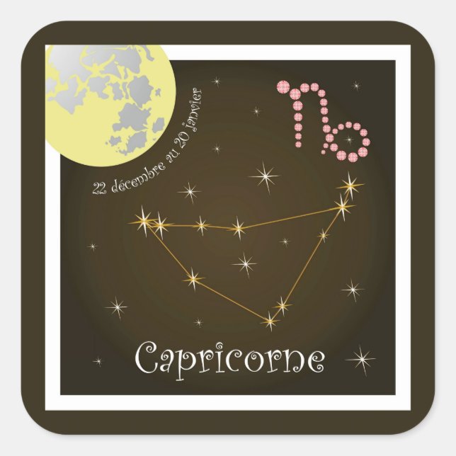 Cuadrada Capricorne 22 décembre au 20 pegatina janvier (Anverso)