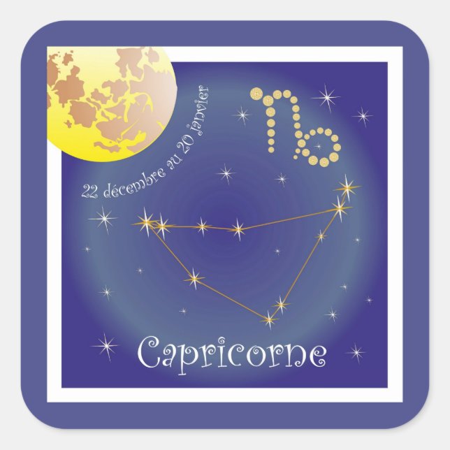 Cuadrada Capricorne 22 décembre au 20 pegatina janvier (Anverso)