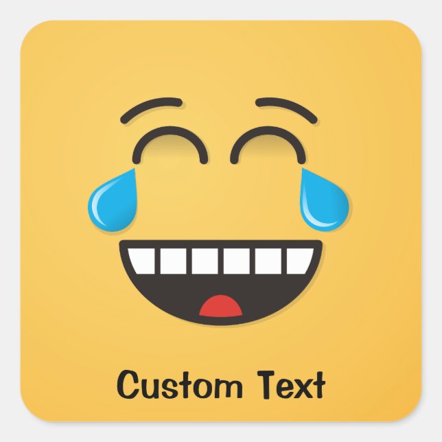 Cuadrada Cara con lágrimas del Pegatina de Joy Square (Anverso)