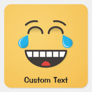 Cuadrada Cara con lágrimas del Pegatina de Joy Square