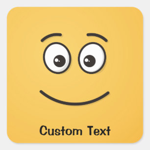 Cuadrada Cara sonriente con Pegatina de Open Eyes Square