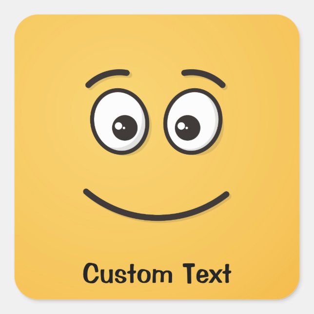 Cuadrada Cara sonriente con Pegatina de Open Eyes Square (Anverso)
