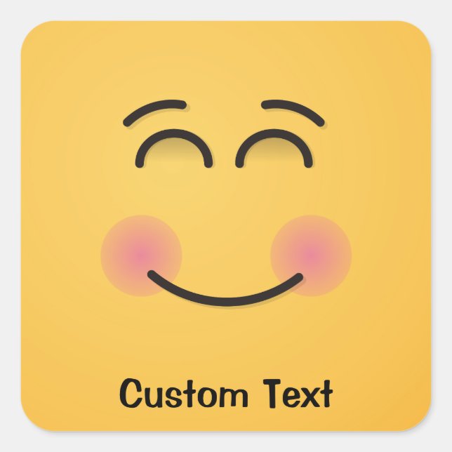 Cuadrada Cara sonriente con un Pegatina sonriente de Plaza  (Anverso)