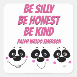 Cuadrada Caras Panda, pegatina