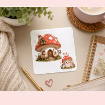 Casa de Hongos Adorable Pegatina | Cottagecor Enca