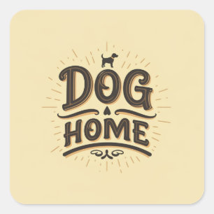 Cuadrada Casa de perro con Pegatina de iconos de perro