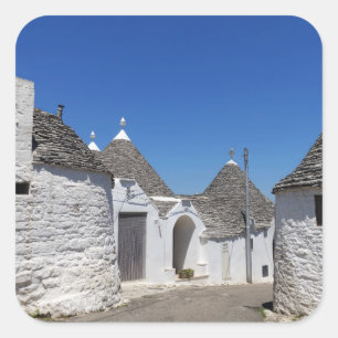 Cuadrada Casas Trulli en Alberobello, Puglia pegatina