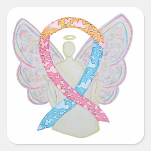 Cuadrada CDH Awareness Ribbon Cherub Angel Pegatina Decreto