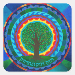 Cuadrada Celebración Pegatina Mandala