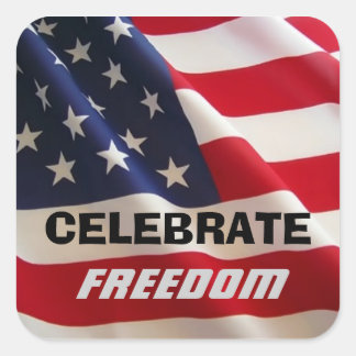 CUADRADA CELEBRAR PEGATINA DE LIBERTAD