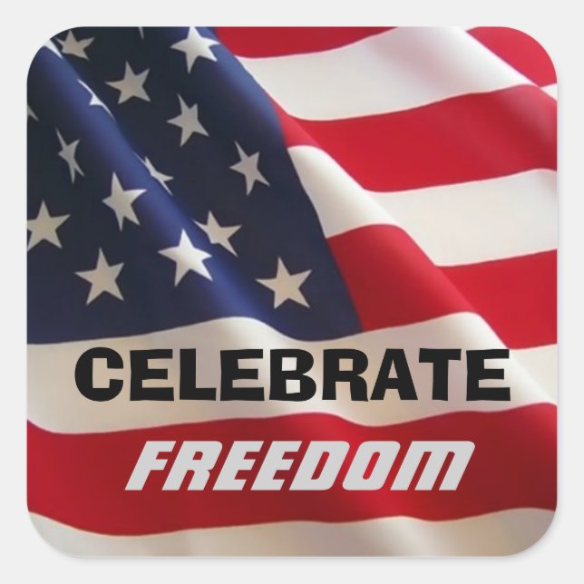 CUADRADA CELEBRAR PEGATINA DE LIBERTAD (Anverso)