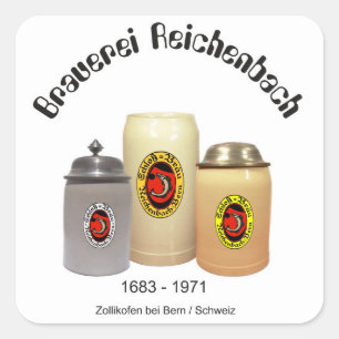 Cuadrada Cervecería Reichenbach Zollikofen pegatina