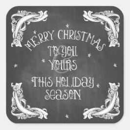Cuadrada Chalkboard Merry Christmas Pegatina
