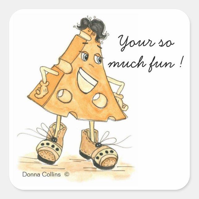 Cuadrada Cheese Guy Pegatina (Anverso)