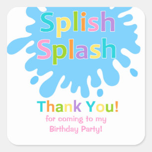 Cuadrada Chica del Fiesta del grupo Splish Splash Pegatina
