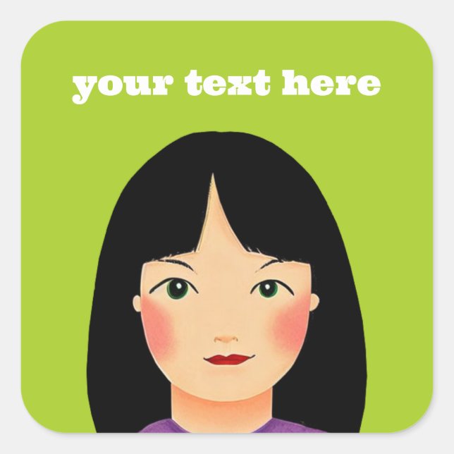 Cuadrada Chica Pegatina cuadrado (Anverso)