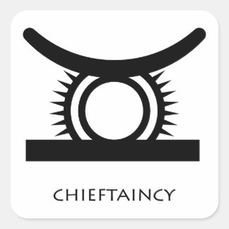 Cuadrada Chieftaincy ( Ohen Adwae ) Adinkra Symbol pegatina