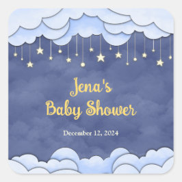 Cuadrada Cielo azul con estrellas de destreza - Pegatina