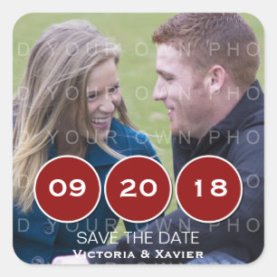 Cuadrada Círculos rojos modernos foto Salven a los Pegatina