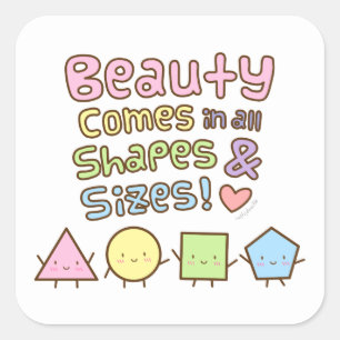 Cuadrada Cita de pegatina de belleza en todas las formas y 