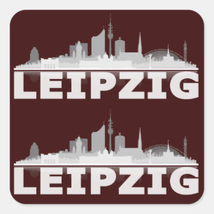 Cuadrada City de Leipzig horizonte pegatina