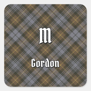 Cuadrada Clan Gordon Weathered Pegatina de la Plaza Tartán