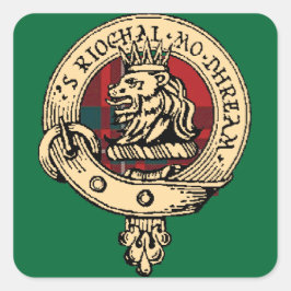 Cuadrada Clan Gregor Badge Tartan Pegatina Green