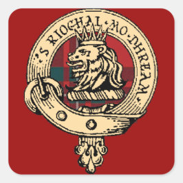 Cuadrada Clan Gregor Badge Tartan Pegatina Red