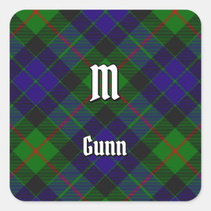 Cuadrada Clan Gunn Tartan Square Pegatina