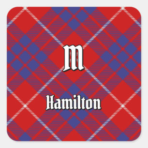 Cuadrada Clan Hamilton Red Tartan Square Pegatina