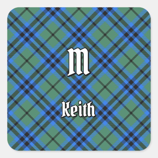 Cuadrada Clan Keith Tartan Square Pegatina (Anverso)