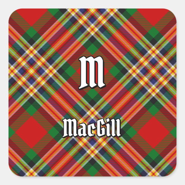 Cuadrada Clan MacGill Tartan Square Pegatina (Anverso)