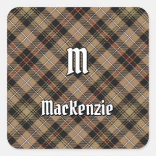Cuadrada Clan MacKenzie Hunting Brown Pegatina de Plaza Tar