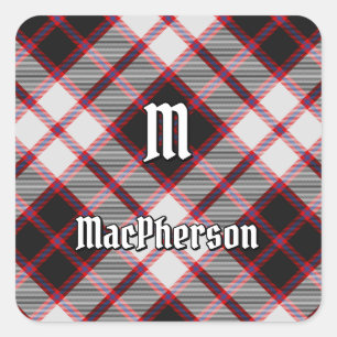 Cuadrada Clan MacPherson Hunting Tartan Square Pegatina