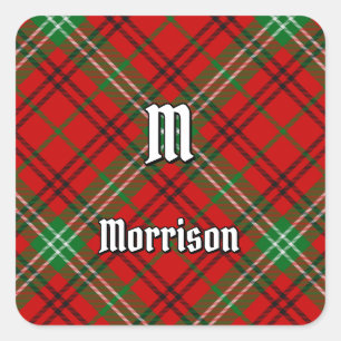 Cuadrada Clan Morrison Red Tartan Square Pegatina