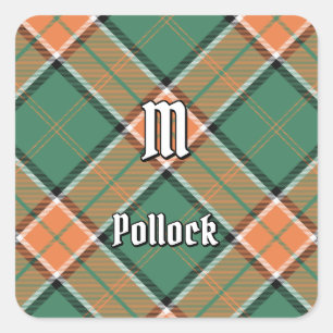 Cuadrada Clan Pollock Tartan Square Pegatina