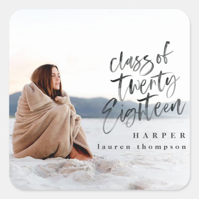 Cuadrada Clase de pegatina de fotografía 2018 (Anverso)