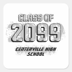 Cuadrada Clase moderna afligida negra de Pegatina cuadrado