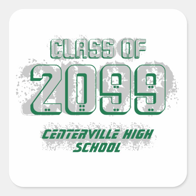 Cuadrada Clase moderna de Pegatina cuadrado con problemas v (Anverso)