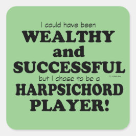 Cuadrada Clavicordo rico y exitoso Pegatina cuadrado