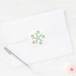 Cuadrada Clover Heart Pegatina